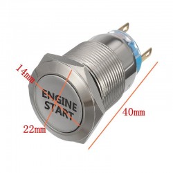 12V - 19mm - metal switch - LED - on-off engine start - ignition push button switchSwitches