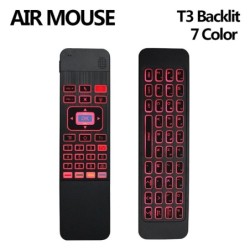 T3 6-Axis Gyro - Air Mouse - 2.4G - wireless - 7 color backlit - Smart remote control - with QWERTY keyboardKeyboards & remotes