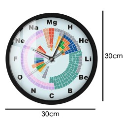 Modern wall clock - sound activated - LED - periodic table of chemical elementsClocks