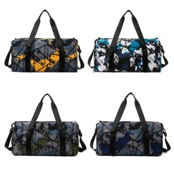 Stylish travel bag - with shoe compartment - large capacity - waterproof - unisex - graffiti designBags