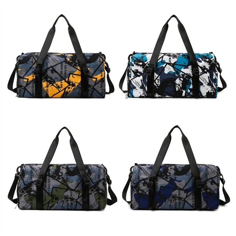 Stylish travel bag - with shoe compartment - large capacity - waterproof - unisex - graffiti designBags