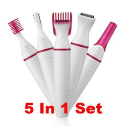 5 In 1 women's electric epilator - trimmer - hair removal - eyebrows - bikini - legs - armpitsHair trimmers