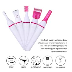 5 In 1 women's electric epilator - trimmer - hair removal - eyebrows - bikini - legs - armpitsHair trimmers