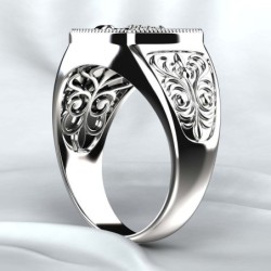 Vintage embossed ring - signet ring - scorpion design - 925 sterling silverRings