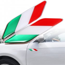 3D Italian flag - badge - emblem - car sticker - Italy - 2 piecesStickers