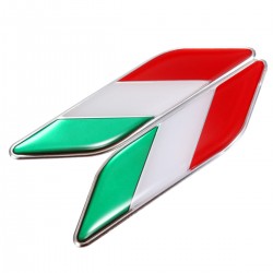 3D Italian flag - badge - emblem - car sticker - Italy - 2 piecesStickers