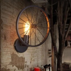 Retro wall light - metal lamp - industrial wheel designWall lights