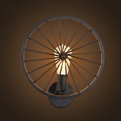 Retro wall light - metal lamp - industrial wheel designWall lights