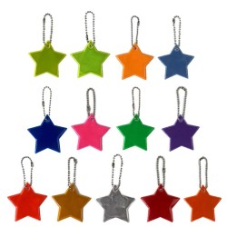 Reflective keychain - kids safety - star shaped - 10 piecesKeyrings