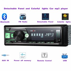 Car radio - remote control - removable panel - Bluetooth - 1DIN - 2.5 inch - 12V - FM - USB - AUX-IN - MP3Din 1