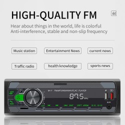 Digital car radio - 1 DIN - voice assistant - Bluetooth - AUX - FMDin 1