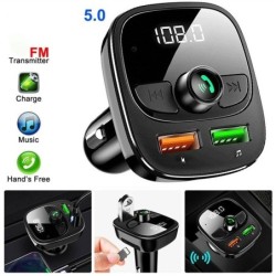 Wireless Bluetooth transmitter - handsfree - dual USB charger - digital - LEDFM transmitters