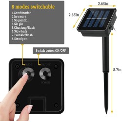 Solar powered LED string - garland - outdoor lights - waterproof - 7m - 12 mChristmas