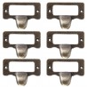 Furniture handles - label frame - drawer - cabinet - antique brass - 6 piecesFurniture