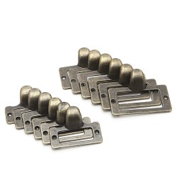 Furniture handles - label frame - drawer - cabinet - antique brass - 6 piecesFurniture
