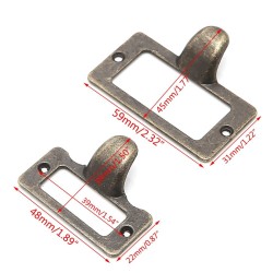 Furniture handles - label frame - drawer - cabinet - antique brass - 6 piecesFurniture