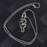 Stainless steel necklace - double skeleton pendant - unisexNecklaces