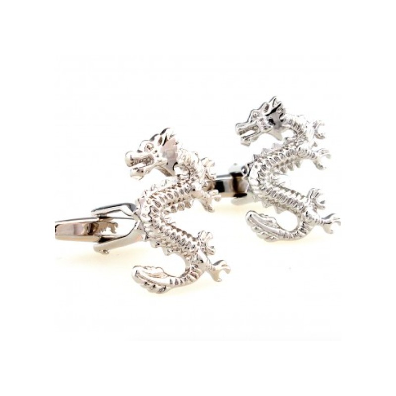 Silver dragon cufflinksCufflinks