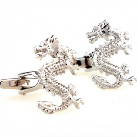 Silver dragon cufflinksCufflinks
