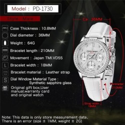PAGANI DESIGN - automatic Quartz watch - with crystals - sapphire mirror - leather strapWatches