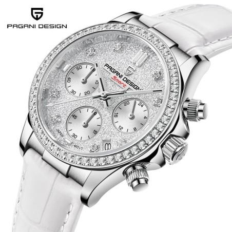 PAGANI DESIGN - automatic Quartz watch - with crystals - sapphire mirror - leather strapWatches