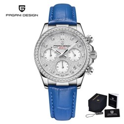 PAGANI DESIGN - automatic Quartz watch - with crystals - sapphire mirror - leather strapWatches