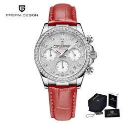 PAGANI DESIGN - automatic Quartz watch - with crystals - sapphire mirror - leather strapWatches