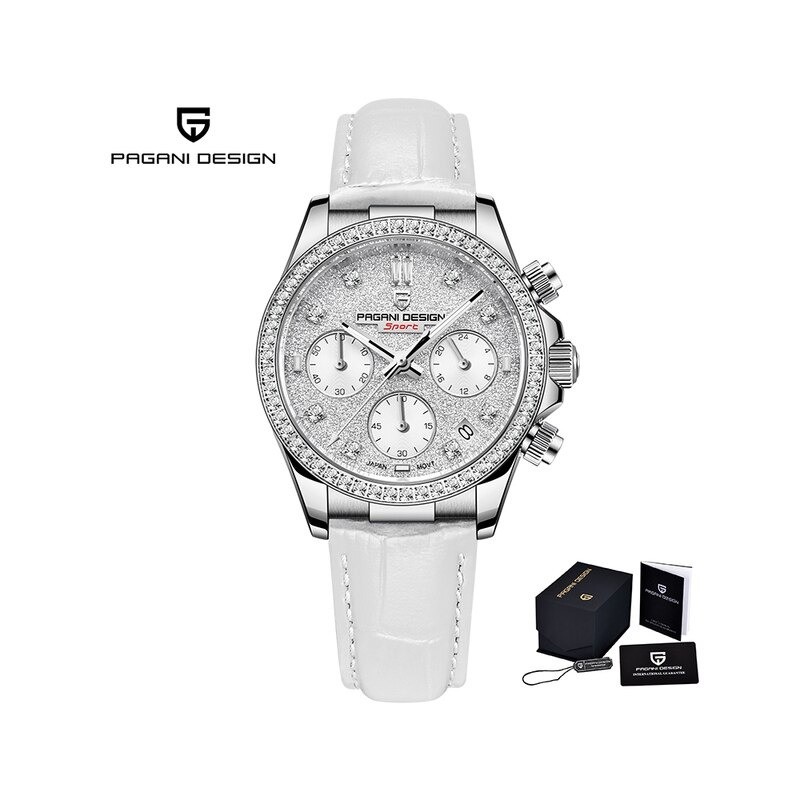 PAGANI DESIGN - automatic Quartz watch - with crystals - sapphire mirror - leather strapWatches