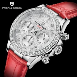 PAGANI DESIGN - automatic Quartz watch - with crystals - sapphire mirror - leather strapWatches