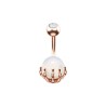 Belly button ring - piercing - skeleton hand holding opal ball - surgical steelPiercings