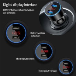 Universal car charger - dual USB - fast charging - aluminum - 4.8A - 5VInterior accessories