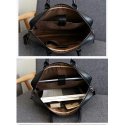 Elegant shoulder bag - business briefcase - genuine woven leather - large capacityBags