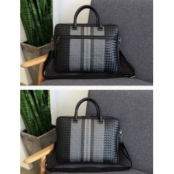 Elegant shoulder bag - business briefcase - genuine woven leather - large capacityBags