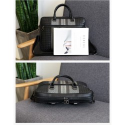 Elegant shoulder bag - business briefcase - genuine woven leather - large capacityBags