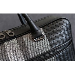 Elegant shoulder bag - business briefcase - genuine woven leather - large capacityBags