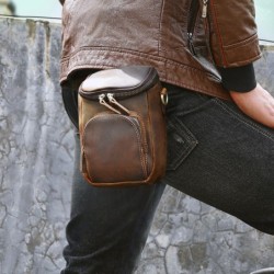 Multifunctional leather bag - shoulder strap - waist buckleBags
