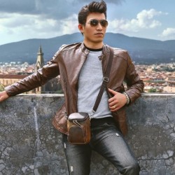 Multifunctional leather bag - shoulder strap - waist buckleBags