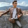Multifunctional leather bag - shoulder strap - waist buckleBags