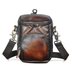 Multifunctional leather bag - shoulder strap - waist buckleBags