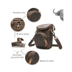 Multifunctional leather bag - shoulder strap - waist buckleBags