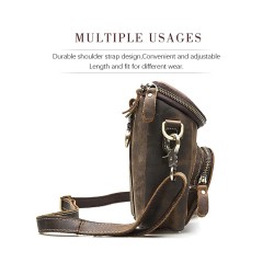 Multifunctional leather bag - shoulder strap - waist buckleBags