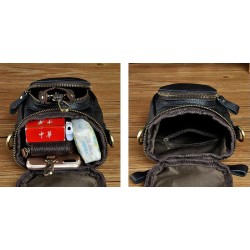 Multifunctional leather bag - shoulder strap - waist buckleBags