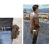 Multifunctional leather bag - shoulder strap - waist buckleBags