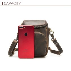 Multifunctional leather bag - shoulder strap - waist buckleBags