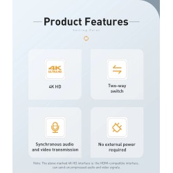 Baseus - 4K HD switch - HDMI-compatible adapterHDMI switchers