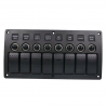 Waterproof switch panel with LED and fuses - 8-channels - for car - boat - camperSwitches
