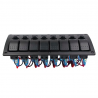 Waterproof switch panel with LED and fuses - 8-channels - for car - boat - camperSwitches