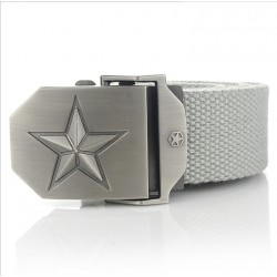Metal buckle with star - military canvas strap - unisexBelts