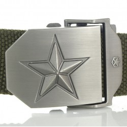 Metal buckle with star - military canvas strap - unisexBelts