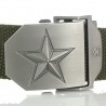 Metal buckle with star - military canvas strap - unisexBelts
